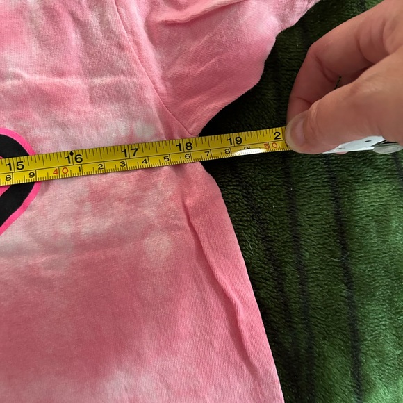 Barbie Pink and White Tie-Dye Junior/Womens Halloween Spider Web Tee - Picture 5 of 6